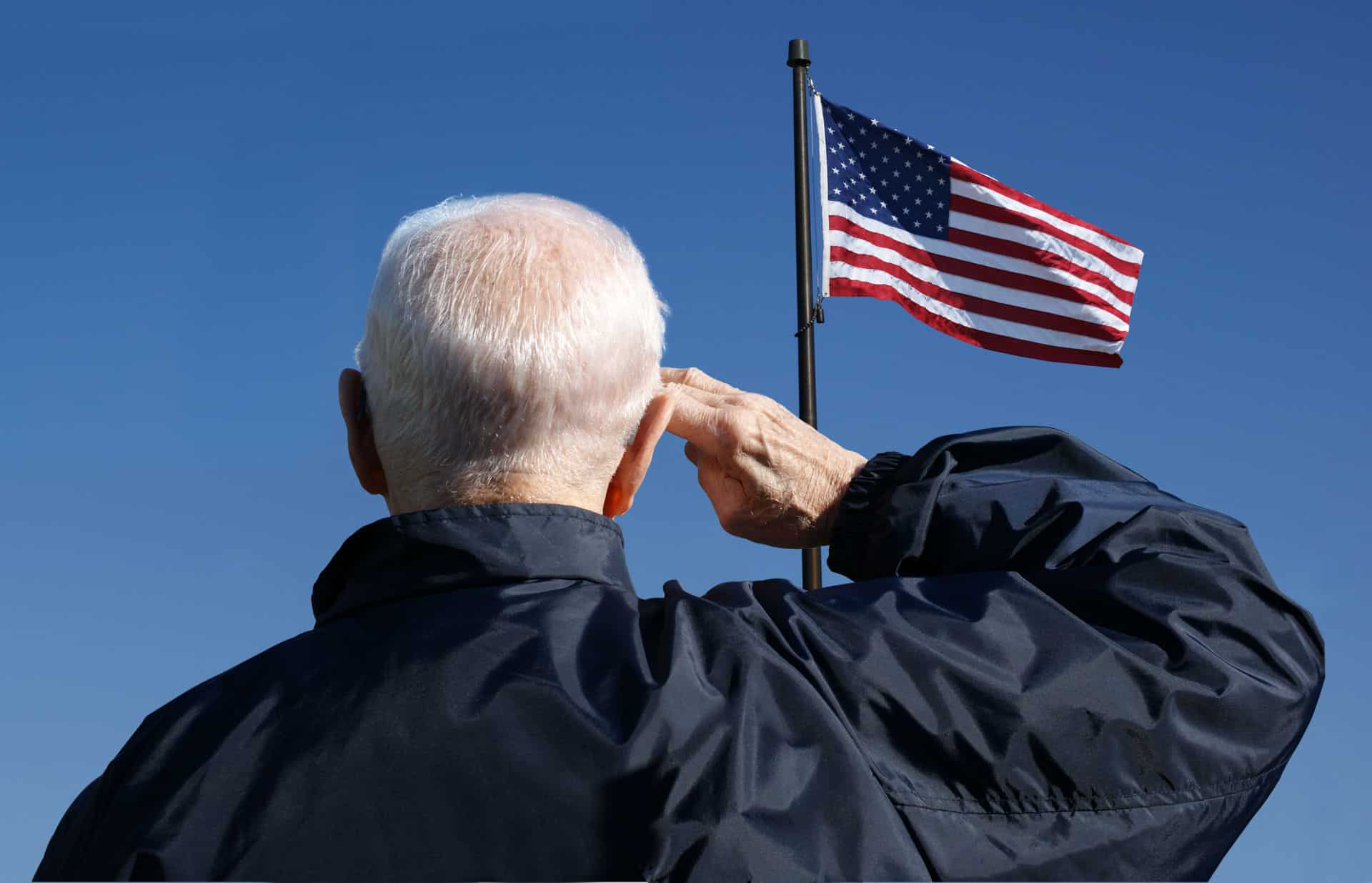 Soldier Saluting Flag