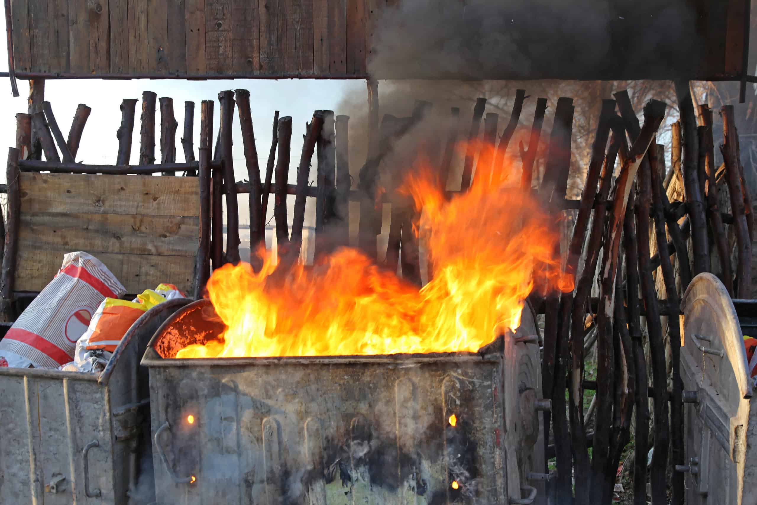 Burning Dumpster