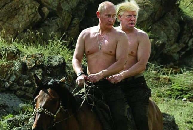 Putin and Trump on horse
