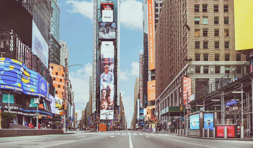 Times Square Empty Due To COVID-19 Lockdown