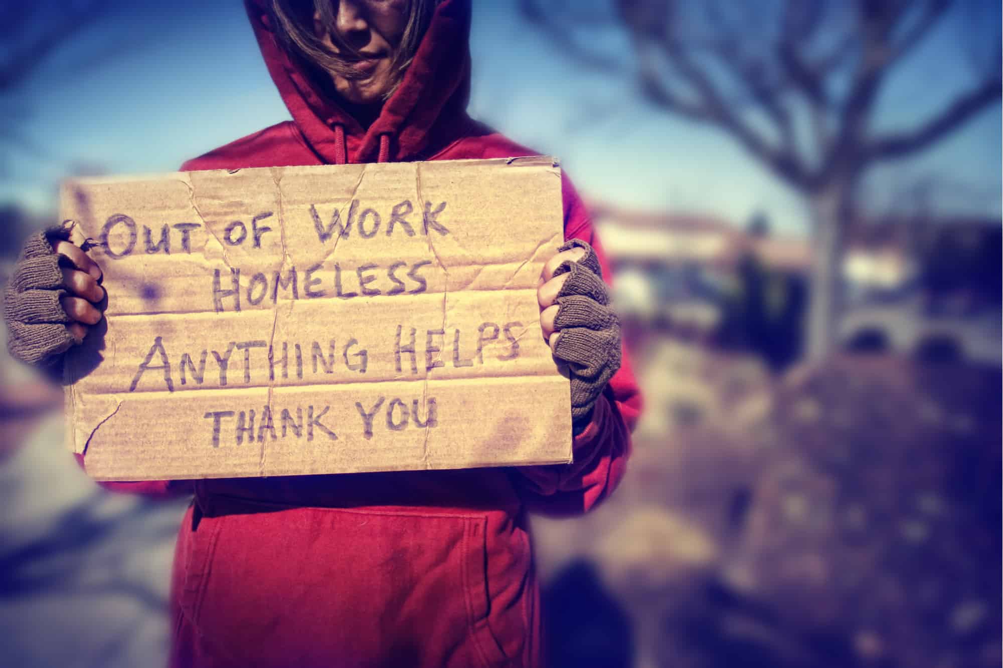 Homeless Person Begging