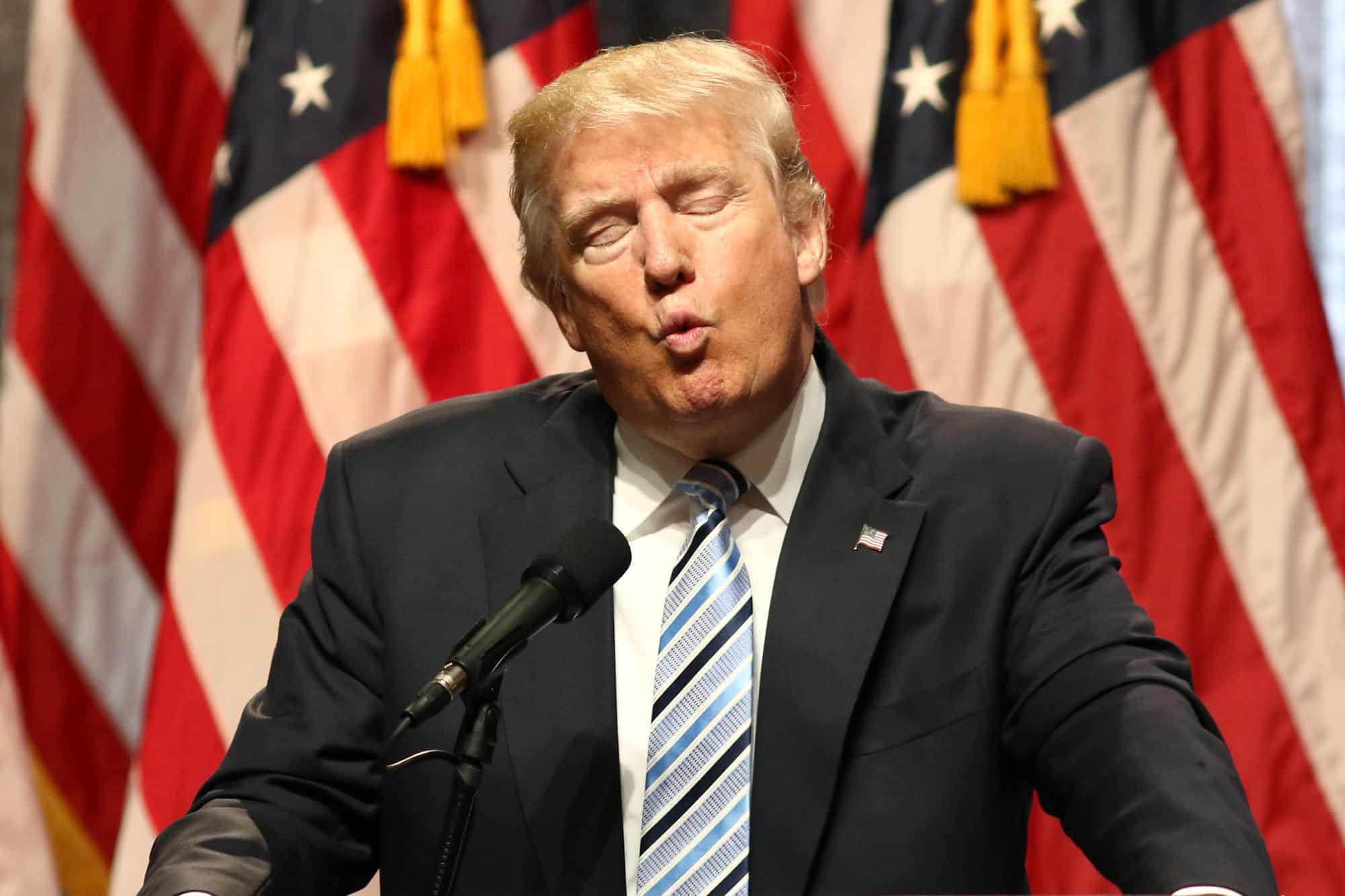 Trump with Puckered Lips