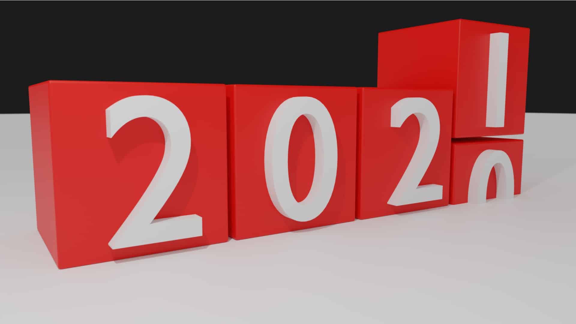 Blocks implying 2020 turning to 2021