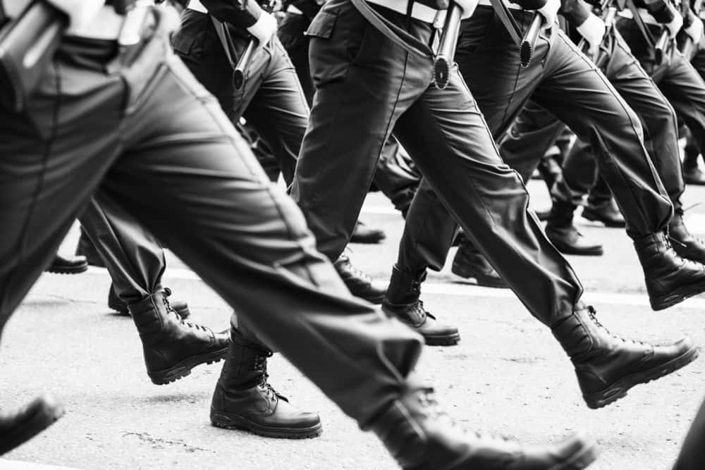 soldiers marching