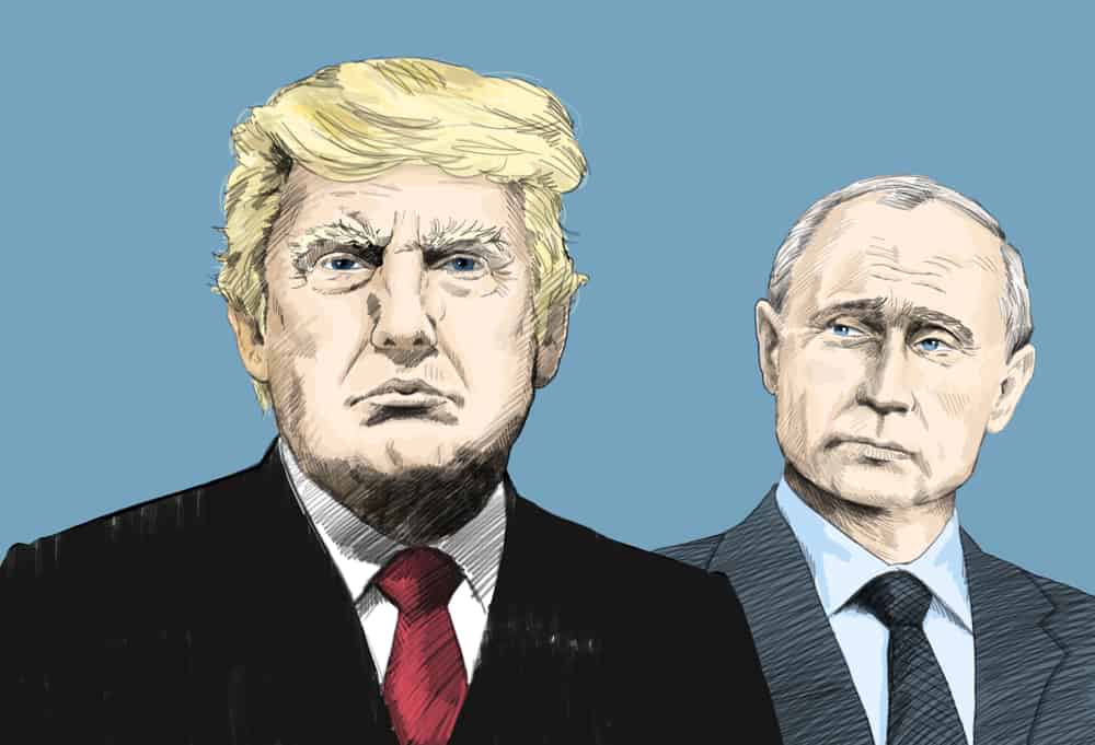 Donald Trump And Vladimir Putin Portrait Drawing