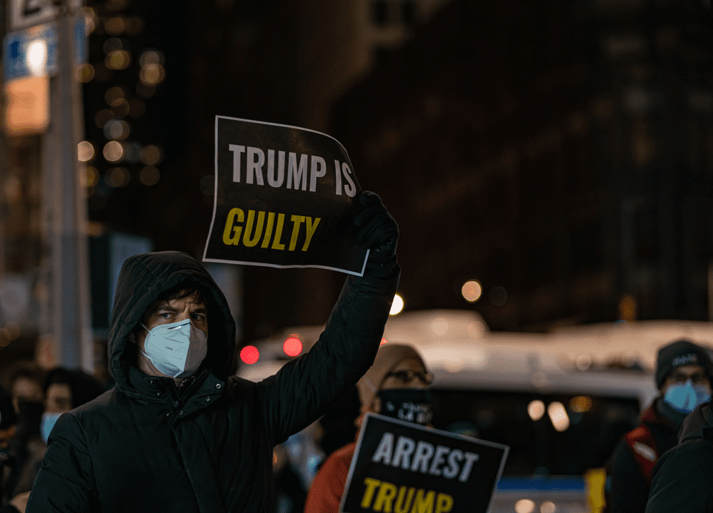 NY January 6, 2020: Anti-Trump demonstrators
