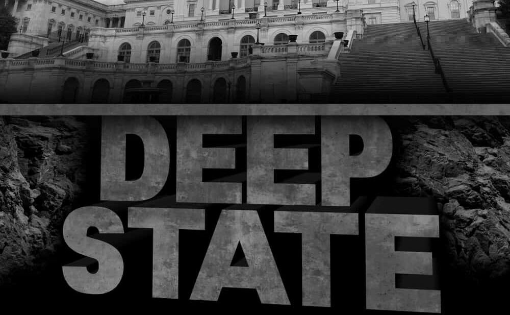 Deep State Politics Concept And United States Political Symbol