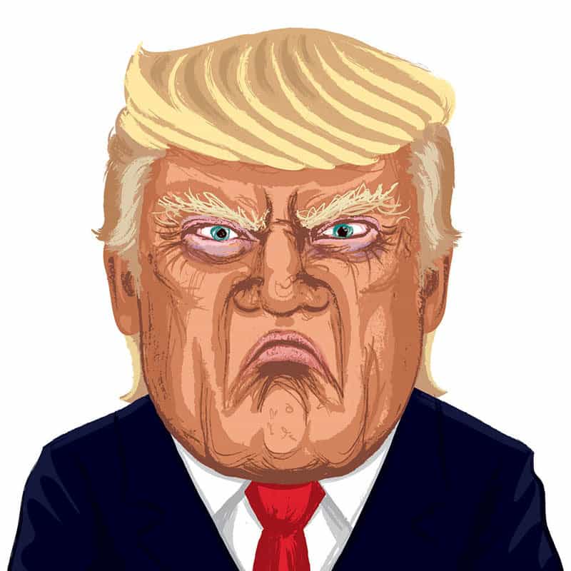 Donald Trump looking angry