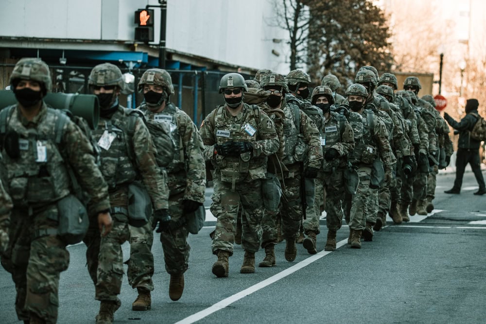 US troops patrolling Washington DC