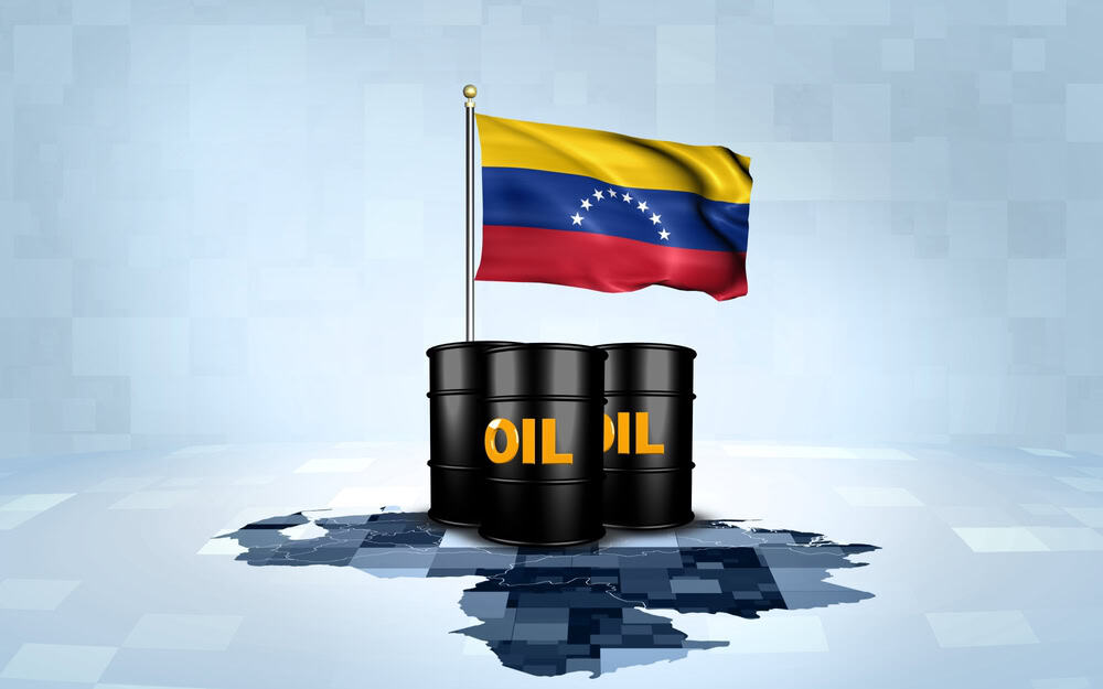 Venezuelan Flag on 2 barrels of oil