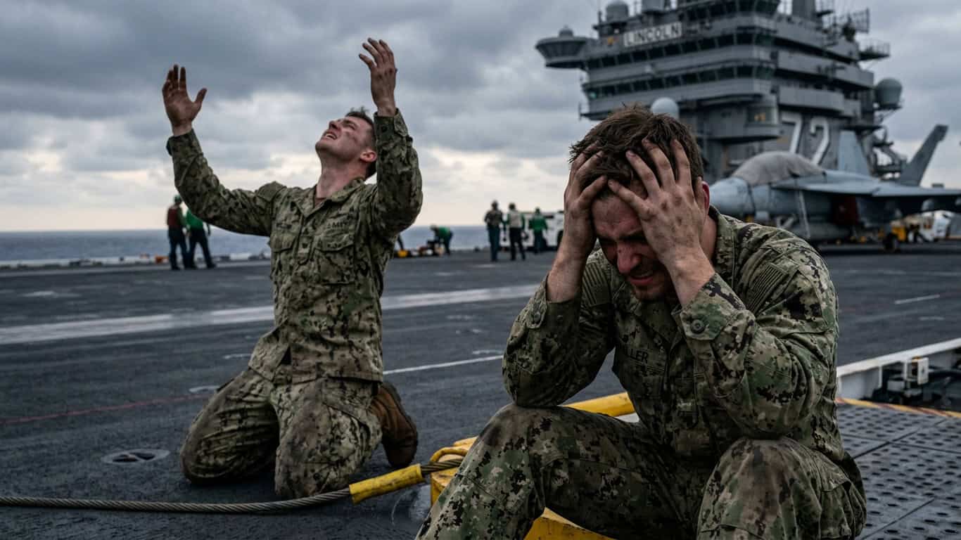 On the Deck of the USS Abraham Lincoln