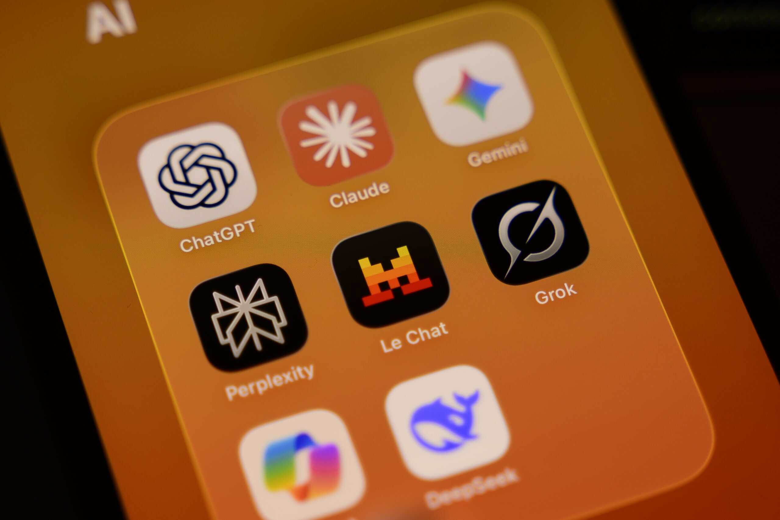 Variety of AI apps on a Phone