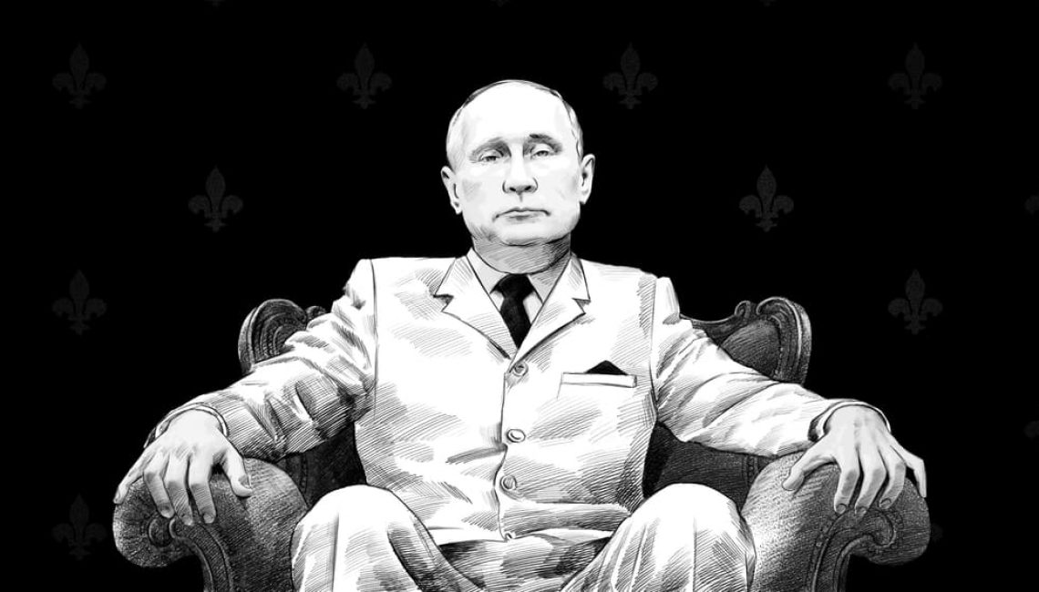 Vladimir Putin Portrait Drawing Illustration April 20,,2020